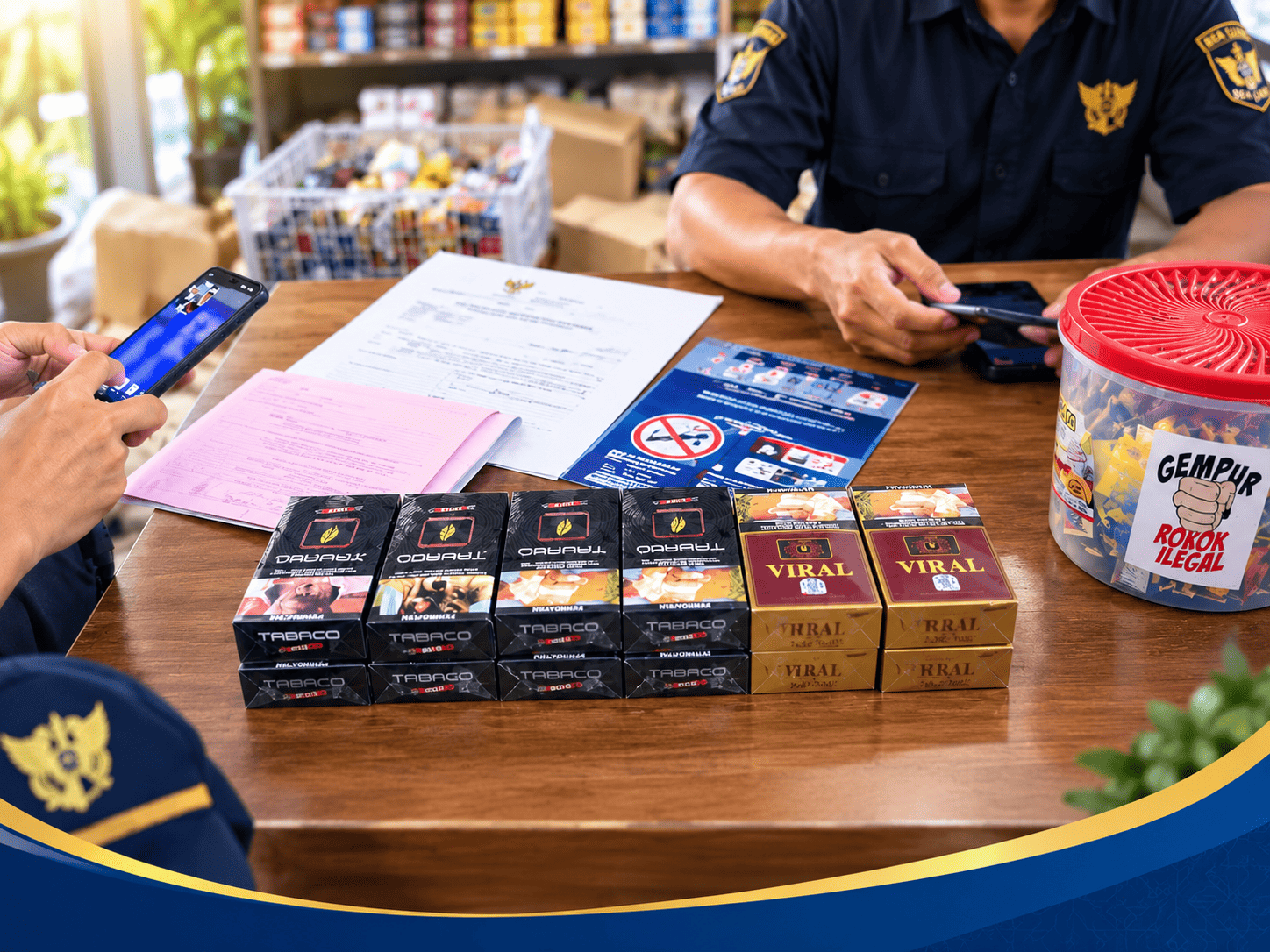 Satpol PP Kabupaten Mojokerto Bersama Bea Cukai Sidoarjo Amankan 247 Bungkus Rokok Ilegal dalam Operasi di Kutorejo dan Pacet
